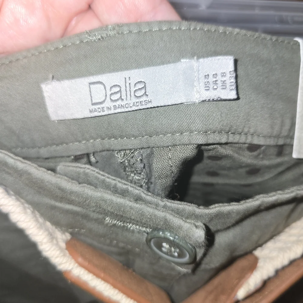 Dalia Khaki Pencil Skirt with Tan Belt